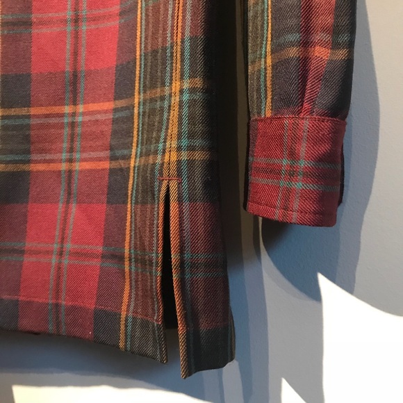 Lauren Ralph Lauren burgundy plaid jacket zip up - Picture 5 of 8